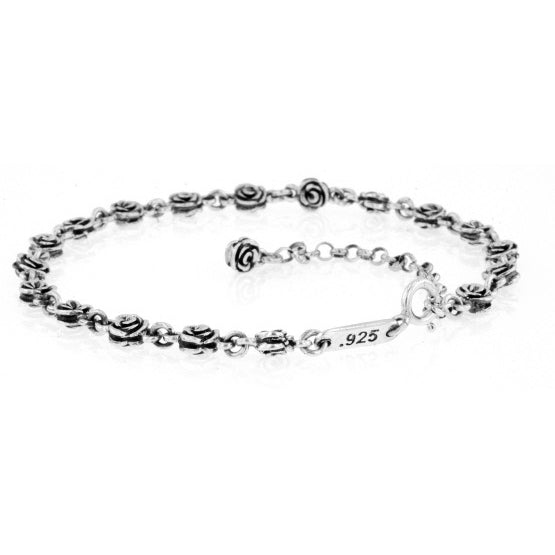 king baby silver rose anklet