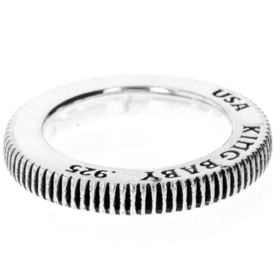 king baby men's silver coin ring