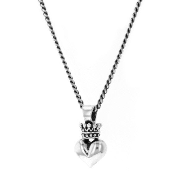 king baby 3d crowned heart pendant