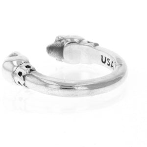 king baby open ring with skulls