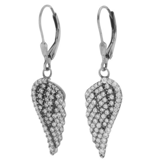 Pave CZ Wing Earrings