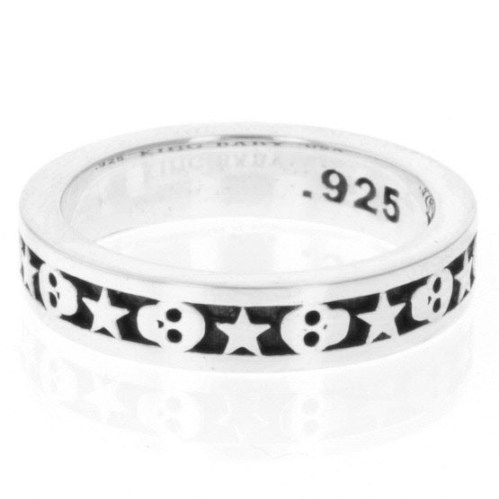 king baby men's star and skull ring