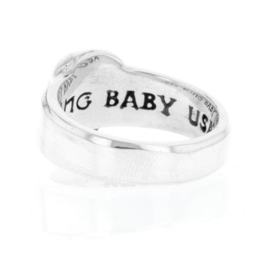 king baby silver skull ring