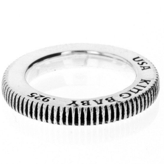 king baby men's silver coin ring