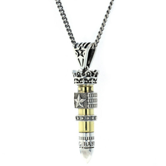 king baby 38 special bullet pendant with flag