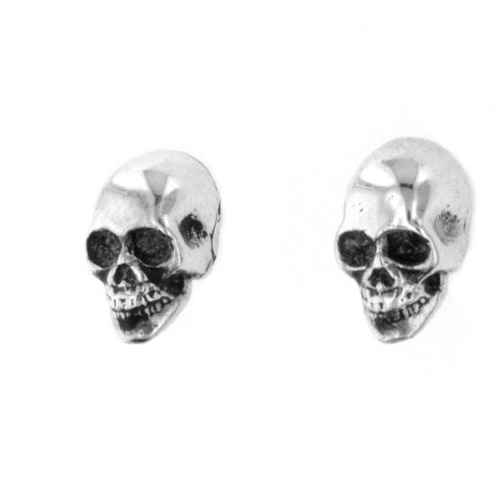 king baby silver skull earrings