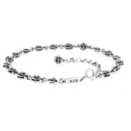 king baby silver rose anklet