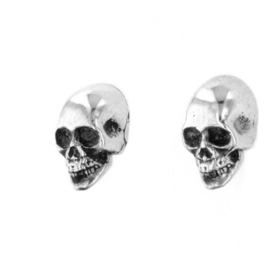 king baby silver skull earrings