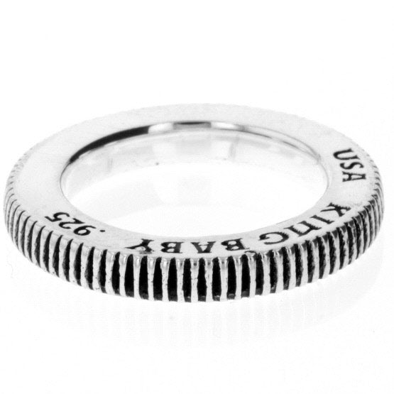 king baby men's silver coin ring