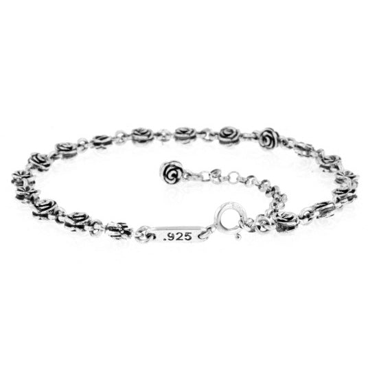 king baby silver rose anklet