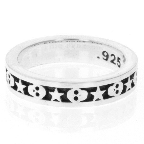 king baby men's star and skull ring