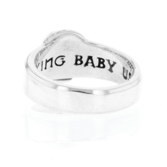 king baby silver skull ring