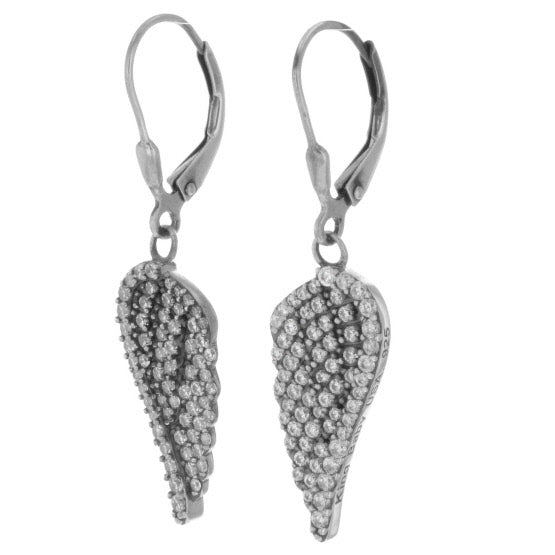 Pave CZ Wing Earrings