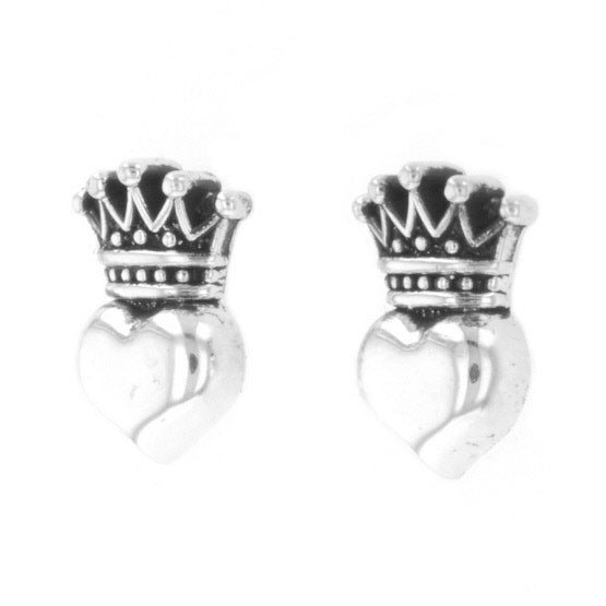 Baby Crowned Heart Post Earrings