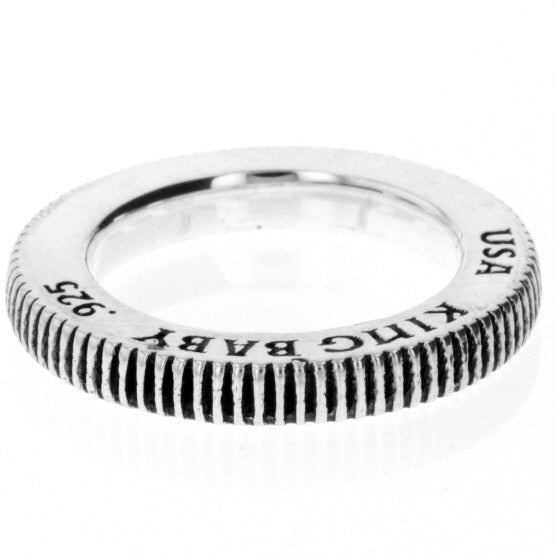 king baby men's silver coin ring