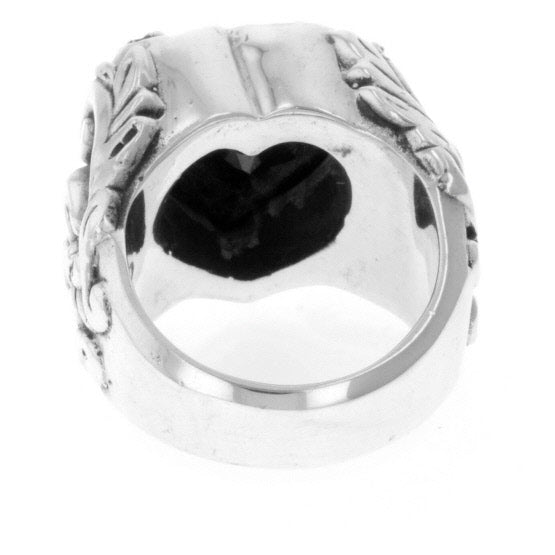 king baby black heart cz ring