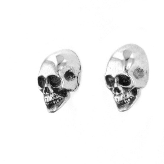 king baby silver skull earrings