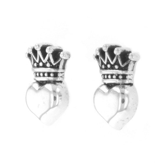 Baby Crowned Heart Post Earrings