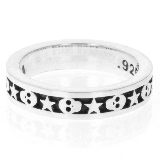 king baby men's star and skull ring