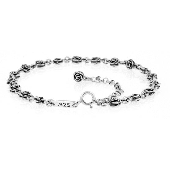 king baby silver rose anklet