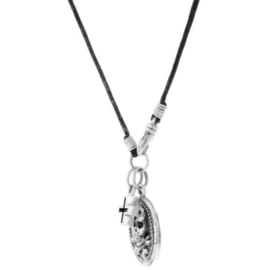 king baby skull and cross necklace