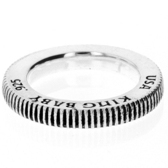 king baby men's silver coin ring