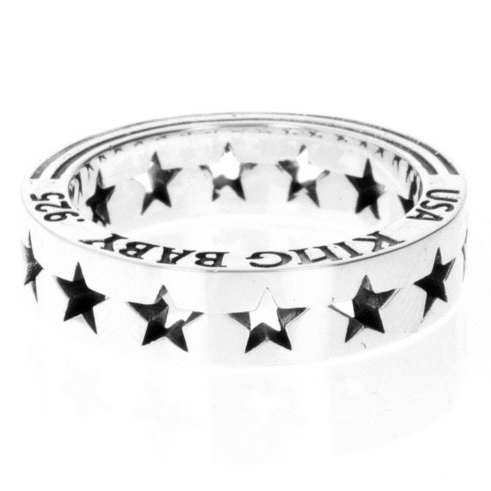 king baby silver pierced star ring