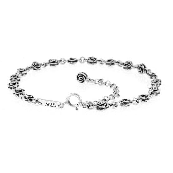 king baby silver rose anklet