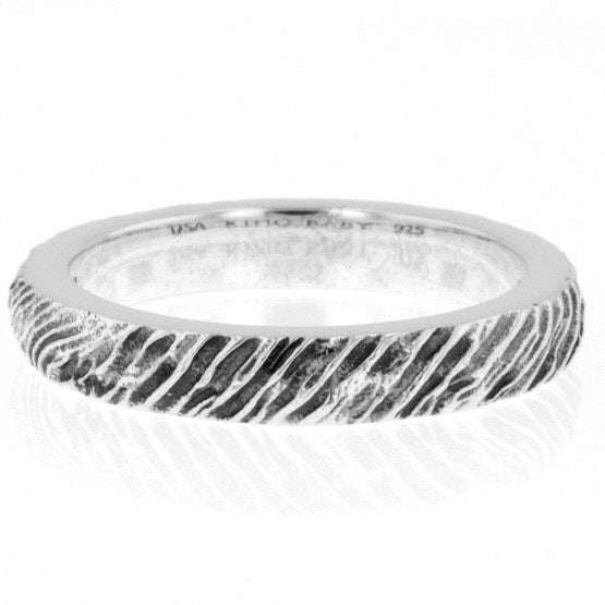 Slashed Texture Stackable Ring