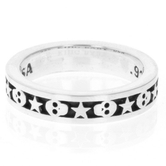 king baby men's star and skull ring