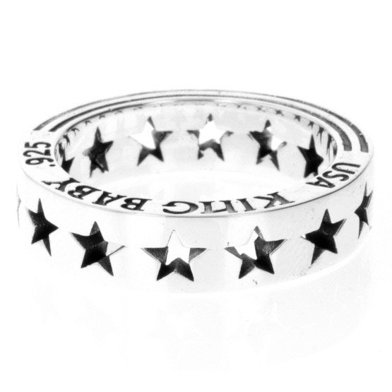 king baby silver pierced star ring