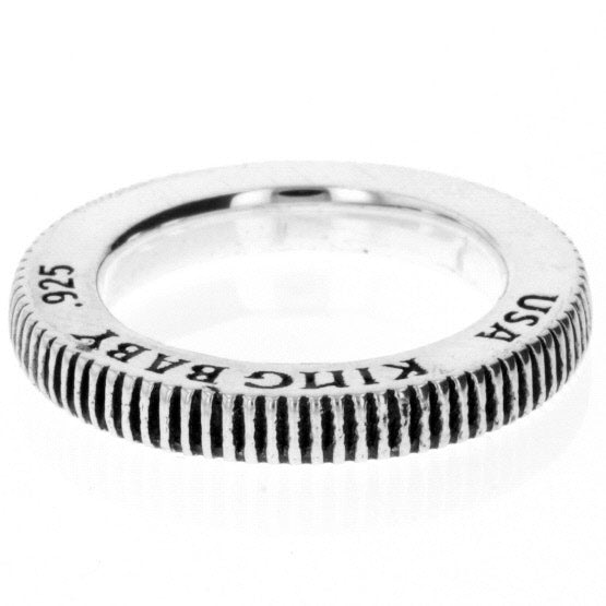 king baby men's silver coin ring