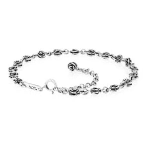 king baby silver rose anklet