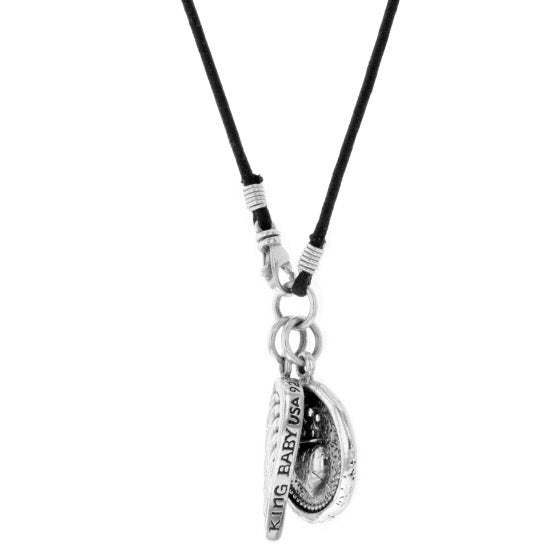 king baby men's crowned heart pendant