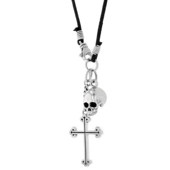 King Baby Hamlet Skull and Cross Pendant 