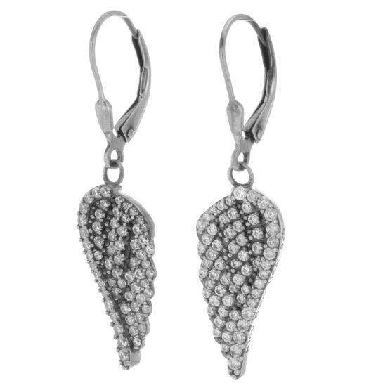 Pave CZ Wing Earrings