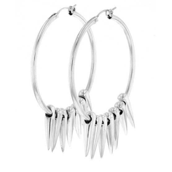 king baby hoop earrings with spikes