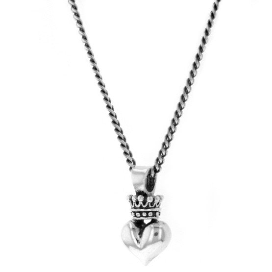 king baby 3d crowned heart pendant