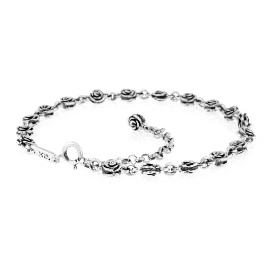 king baby silver rose anklet