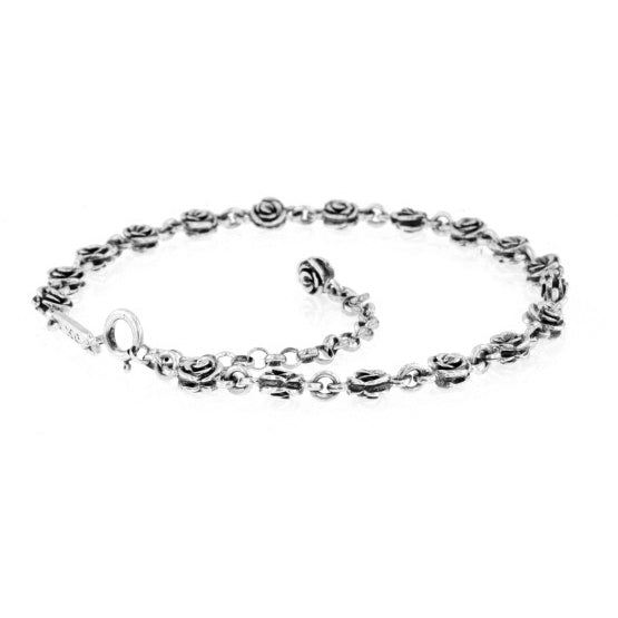 king baby silver rose anklet