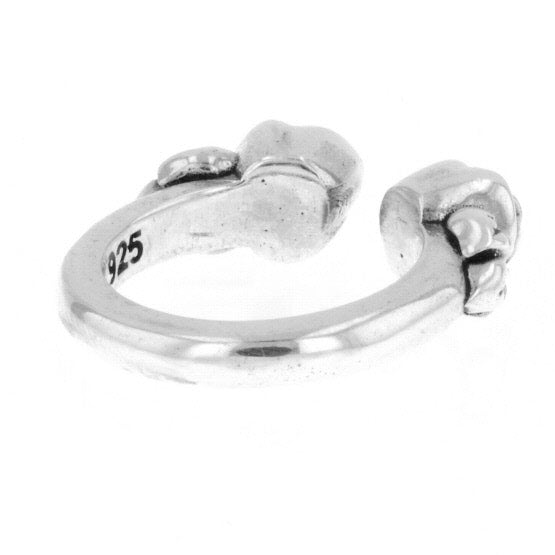 king baby open ring with roses