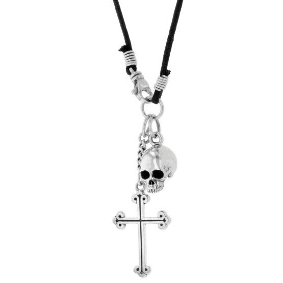 King Baby Hamlet Skull and Cross Pendant 