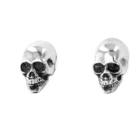 king baby silver skull earrings