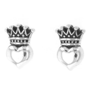 Baby Crowned Heart Post Earrings