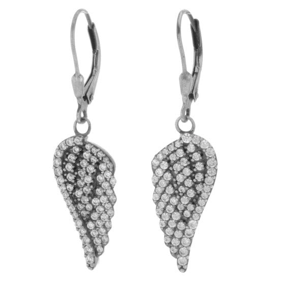 Pave CZ Wing Earrings