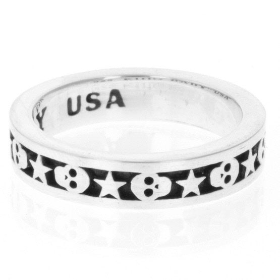 king baby men's star and skull ring