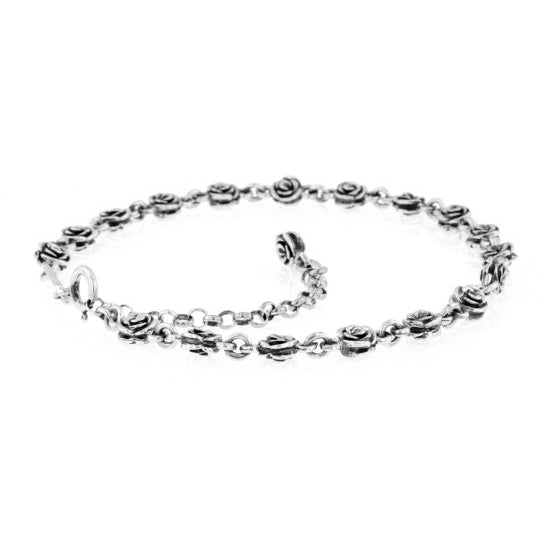 king baby silver rose anklet