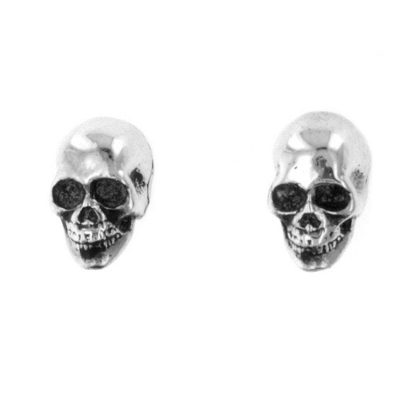 king baby silver skull earrings