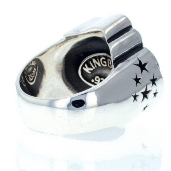 Eagle Star Signet Ring with Gold Star