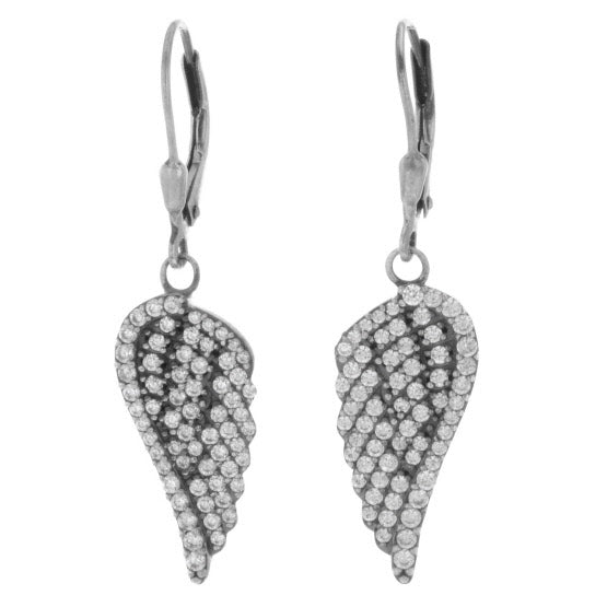 Pave CZ Wing Earrings